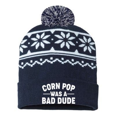 Funny Corn Pop Was A Bad Dude USA-Made Snowflake Beanie