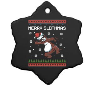 Funny Costume Pj Christmas Merry Slothmas Ugly Xmas Gift Ceramic Star Ornament