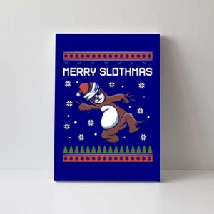 Funny Costume Pj Christmas Merry Slothmas Ugly Xmas Gift Canvas