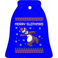 Funny Costume Pj Christmas Merry Slothmas Ugly Xmas Gift Ceramic Bell Ornament