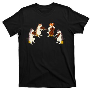 Fun Cats Playing Violin Cello Gift Music Cat Lover T-Shirt