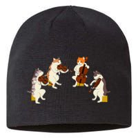 Fun Cats Playing Violin Cello Gift Music Cat Lover Sustainable Beanie