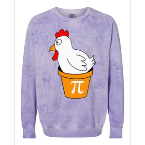 Funny Chicken Pot Pi Day Pie Math Lover Teacher Geek Colorblast Crewneck Sweatshirt