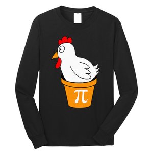 Funny Chicken Pot Pi Day Pie Math Lover Teacher Geek Long Sleeve Shirt