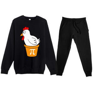 Funny Chicken Pot Pi Day Pie Math Lover Teacher Geek Premium Crewneck Sweatsuit Set