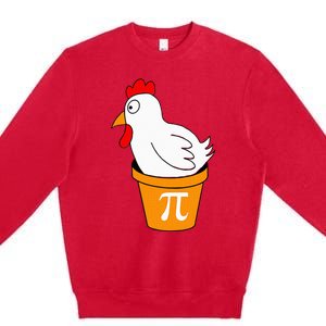 Funny Chicken Pot Pi Day Pie Math Lover Teacher Geek Premium Crewneck Sweatshirt