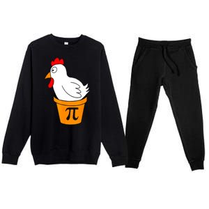 Funny Chicken Pot Pie Math Lover Gift Premium Crewneck Sweatsuit Set