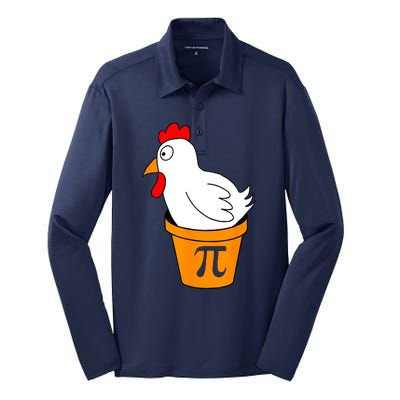 Funny Chicken Pot Pie Math Lover Gift Silk Touch Performance Long Sleeve Polo