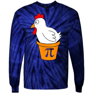 Funny Chicken Pot Pie Math Lover Gift Tie-Dye Long Sleeve Shirt