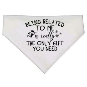 Funny Christmas Pajama Being Related To Me Is The Only Gift USA-Made Doggie Bandana