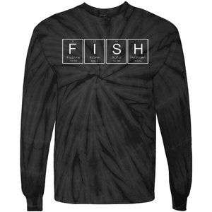 Fish Chemistry Periodic Table Funny Science Bass Fishing Tie-Dye Long Sleeve Shirt