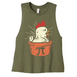 Funny Chicken Pot Pi Shirts Day Pie Math Lover Geek Gift Women's Racerback Cropped Tank