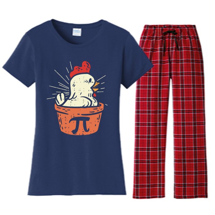 Funny Chicken Pot Pi Shirts Day Pie Math Lover Geek Gift Women's Flannel Pajama Set