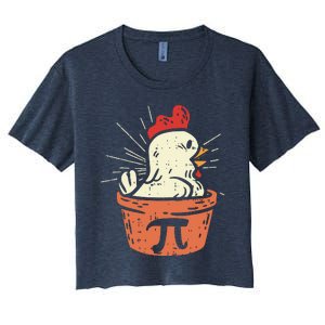 Funny Chicken Pot Pi Shirts Day Pie Math Lover Geek Gift Women's Crop Top Tee