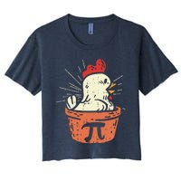 Funny Chicken Pot Pi Shirts Day Pie Math Lover Geek Gift Women's Crop Top Tee