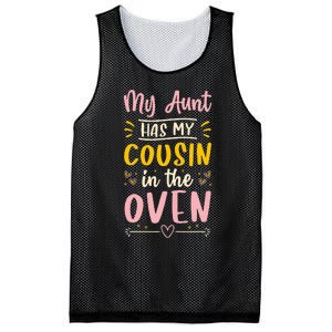 Funny Cute Pregnancy My Aunt Has My Cousin In The Oven Mesh Reversible Basketball Jersey Tank