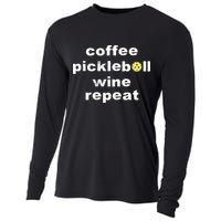 Funny Coffee Pickleball Wine Repeat Dinker Er Gift Cooling Performance Long Sleeve Crew