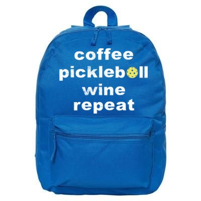 Funny Coffee Pickleball Wine Repeat Dinker Er Gift 16 in Basic Backpack