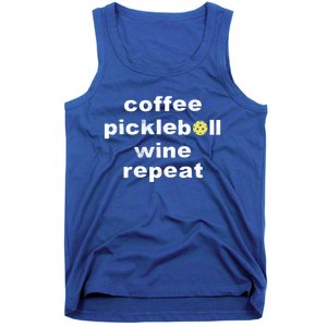 Funny Coffee Pickleball Wine Repeat Dinker Er Gift Tank Top