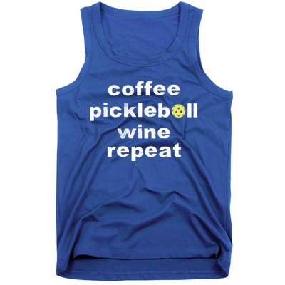 Funny Coffee Pickleball Wine Repeat Dinker Er Gift Tank Top