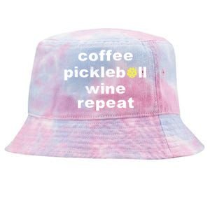 Funny Coffee Pickleball Wine Repeat Dinker Er Gift Tie-Dyed Bucket Hat