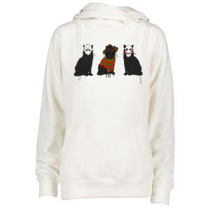 Funny Cat Parody Horror Movie Black Cat Gifts Womens Funnel Neck Pullover Hood