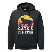 Funny Cats & Pilates Vintage Retro Hobby Performance Fleece Hoodie