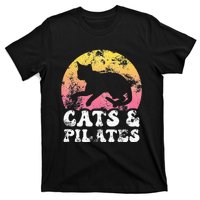 Funny Cats & Pilates Vintage Retro Hobby T-Shirt