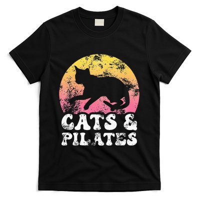 Funny Cats & Pilates Vintage Retro Hobby T-Shirt