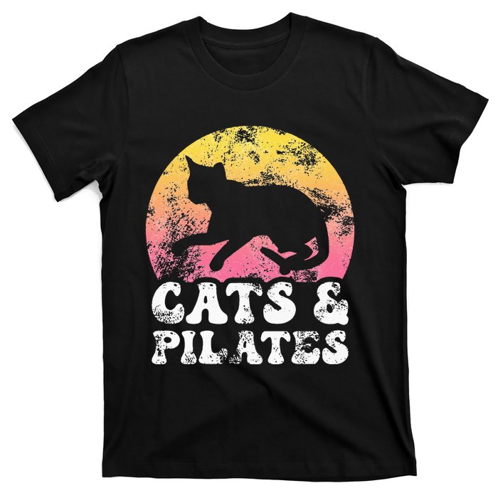 Funny Cats & Pilates Vintage Retro Hobby T-Shirt