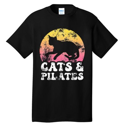 Funny Cats & Pilates Vintage Retro Hobby Tall T-Shirt