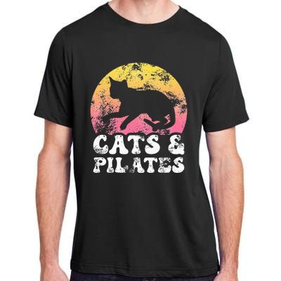 Funny Cats & Pilates Vintage Retro Hobby Adult ChromaSoft Performance T-Shirt