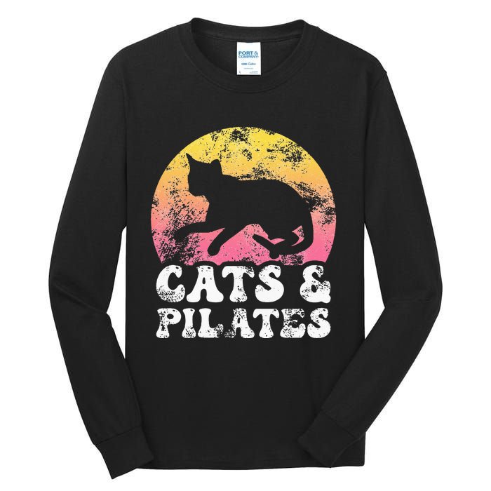 Funny Cats & Pilates Vintage Retro Hobby Tall Long Sleeve T-Shirt