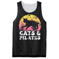 Funny Cats & Pilates Vintage Retro Hobby Mesh Reversible Basketball Jersey Tank