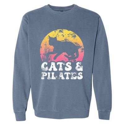 Funny Cats & Pilates Vintage Retro Hobby Garment-Dyed Sweatshirt