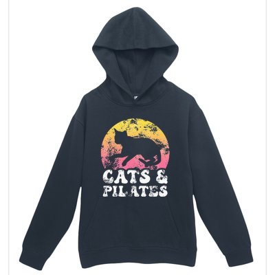 Funny Cats & Pilates Vintage Retro Hobby Urban Pullover Hoodie