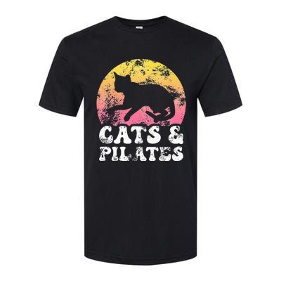 Funny Cats & Pilates Vintage Retro Hobby Softstyle CVC T-Shirt