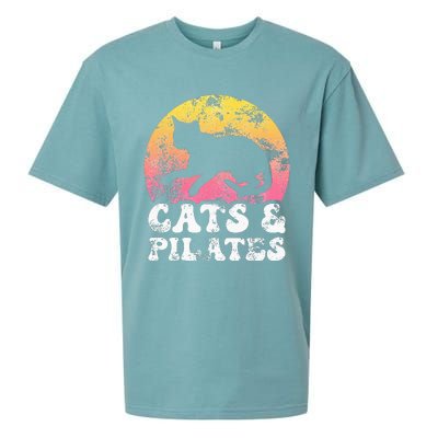 Funny Cats & Pilates Vintage Retro Hobby Sueded Cloud Jersey T-Shirt