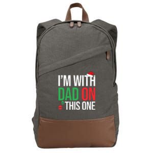 Family Christmas Pajamas Matching I'm With Dad On This One  Cotton Canvas Backpack