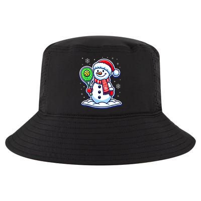 Funny Christmas Pickleball Snowman Pickleball Player Xmas Gift Cool Comfort Performance Bucket Hat
