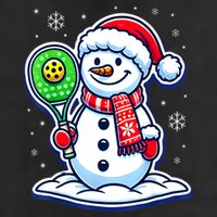 Funny Christmas Pickleball Snowman Pickleball Player Xmas Gift 7 Panel Mesh Trucker Snapback Hat