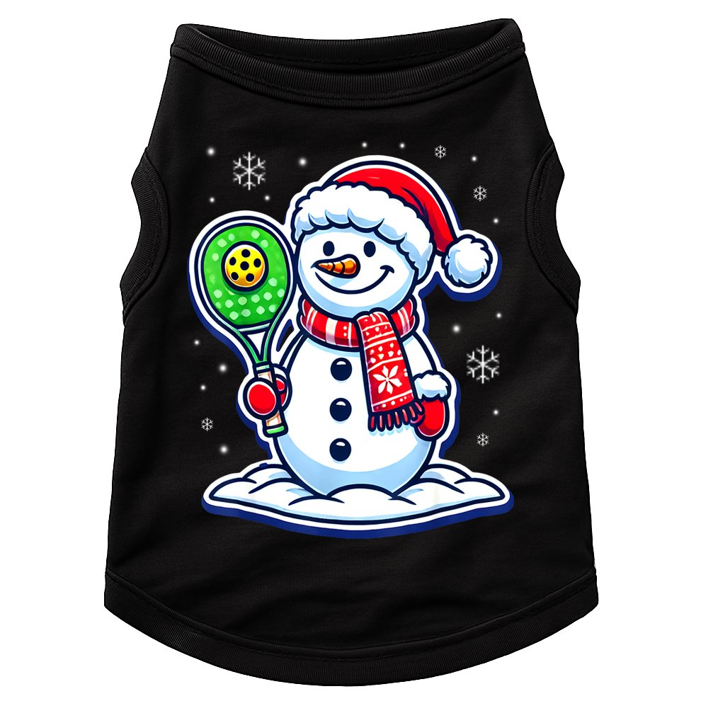 Funny Christmas Pickleball Snowman Pickleball Player Xmas Gift Doggie Tank