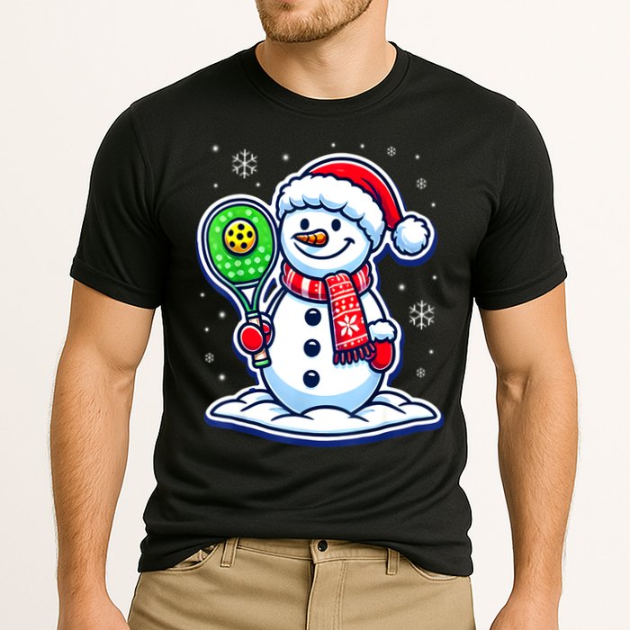 Funny Christmas Pickleball Snowman Pickleball Player Xmas Gift Cooling Performance Crew T-Shirt