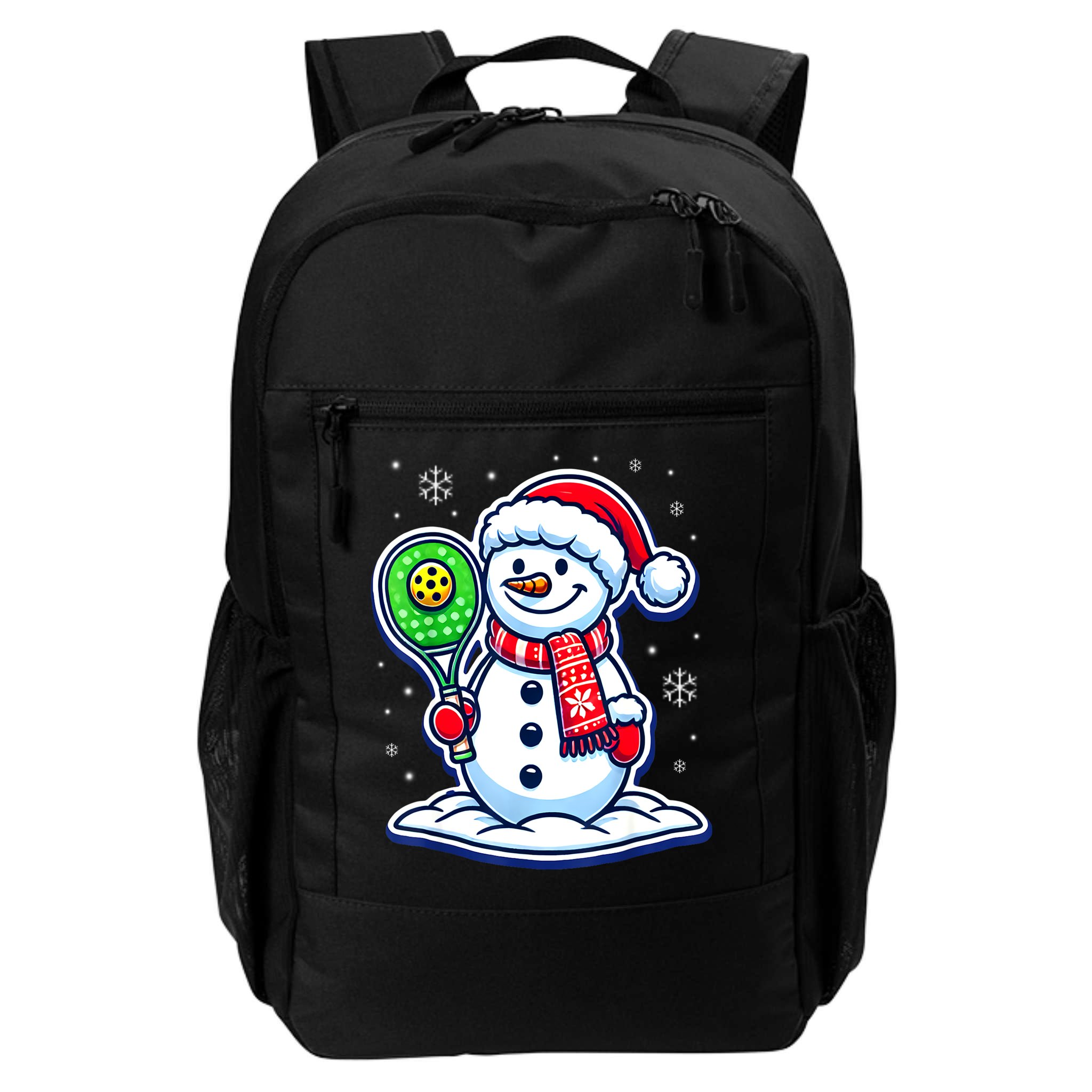 Funny Christmas Pickleball Snowman Pickleball Player Xmas Gift Backpack