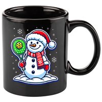 Funny Christmas Pickleball Snowman Pickleball Player Xmas Gift 11oz C Handle Ceramic Mug