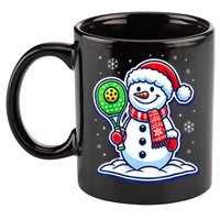 Funny Christmas Pickleball Snowman Pickleball Player Xmas Gift 11oz C Handle Ceramic Mug