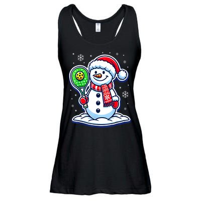 Funny Christmas Pickleball Snowman Pickleball Player Xmas Gift Ladies Essential Flowy Tank