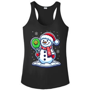 Funny Christmas Pickleball Snowman Pickleball Player Xmas Gift Ladies PosiCharge Competitor Racerback Tank