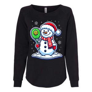 Funny Christmas Pickleball Snowman Pickleball Player Xmas Gift Womens California Wash Sweatshirt