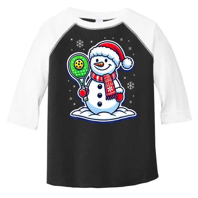 Funny Christmas Pickleball Snowman Pickleball Player Xmas Gift Toddler Fine Jersey T-Shirt